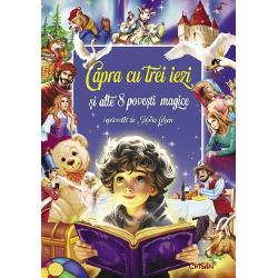 Este o carte color care le prezinta micilor cititori intr-un format redus 9 povesti magice Nici prea lungi nici prea scurte pove&351;tile sunt potrivite pentru a fi citite copiilor seara &icirc;nainte de culcare Basmele din aceasta carte sunt Soldatelul de plumb Frumoasa adormita Printesa si bobul de mazare Degetica Capra cu trei iezi Ursul pacalit de vulpe Masa aseaza-te Lebedele salbatice si Sinbad marinarul