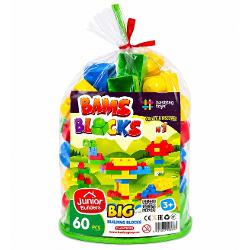 Constructorul &bdquoBAMS BLOCK Nr 1&rdquo este un set colorat format din 60 de piese care ofera copiilor posibilitatea de a descoperi lumea constructiilor a creativitatii si a imaginatiei Datorita pieselor in diferite forme si culori copilul poate construi casute turnuri vehicule animale personaje si multe alte modele originale &Icircn timpul jocului copilul isi dezvolta motricitatea fina coordonarea miscarilor gandirea logica si spatiala atentia rabdarea si 
