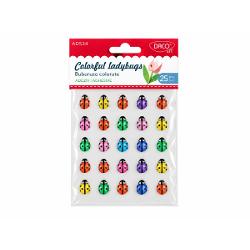 Transform&259; proiectele creative &icirc;n decora&539;iuni pline de culoare cu setul de buburuze colorate autoadezive DACOart AD534 Setul con&539;ine 25 de buburuze decorative &icirc;n nuan&539;e variate potrivite pentru proiecte de craft scrapbooking handmade felicit&259;ri albume foto invita&539;ii colaje &537;i activit&259;&539;i creativeBuburuzele sunt realizate din plastic autoadeziv &537;i 