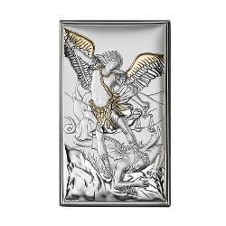 Icoana Argint Arhanghelul Mihail Auriu 9x15mm