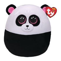 Bamboo este acum disponibil ca un Squish-A-Boo de 30 de cm Acest panda dragut si dragalas este atat de moale si usor de strans Cu ochi stralucitori roz si urechi accentuate Luati ursulerul panda in calatoriile rutiere sau oriunde mergeti Bamboo va va fura cu siguranta inima Animalutul are o tesatura moale colorata Este potrivit pentru toate ocaziile Este gata de imbratisari si dragoste Distractiv de strans Face parte din colectia Squish-a-Boos de pernute colectibile Le puteti 