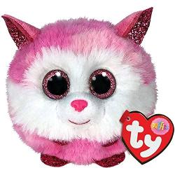 Jucarie din plus Ty Puffies princess - catel husky roz TY 42522