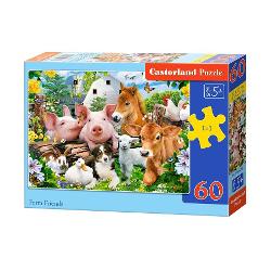 Puzzle de 60 de piese cu Farm Friends Dimensiuni cutie245×175×37 cm Dimensiune puzzle 32×23 cm Recomandat pentru persoanele cu varste peste 5 ani