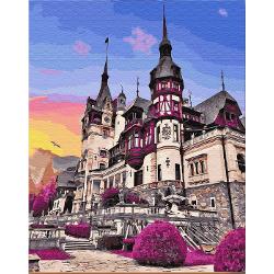 Set pictura pe numere panza Castelul Peles din Romania 50x40 cmDimensiuni 50 x 40 x 15 cmMaterial panza 70 poliester  30 bumbac vopseluri acriliceUrmareste pasii simpli ai pictarii pe numere si bucura-te de o experienta placuta Porneste intr-o noua aventura si creaza si tu acest tablou in culori calde cu titlul Castelul Peles din Romania cu ajutorul materialelor incluse in acest set de pictura pe numere pentru adulti Totul este deja setat vopselurile 