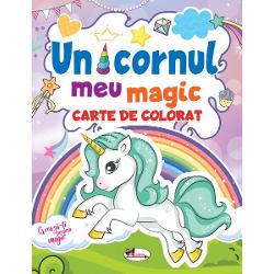 Carte de colorat pentru copii Asociat cu visele speran&539;ele &537;i fericirea unicornul este o creatur&259; legendar&259; pe care o întâlnim adesea în basme Ideal&259; pentru micii arti&537;ti cartea Unicornul meu magic con&539;ine imagini deosebite cu unicorni gata s&259; fie colora&539;i P&259;strând interesul &537;i implicarea celor mici cartea este ideal&259; pentru micu&539;ele mâini creative