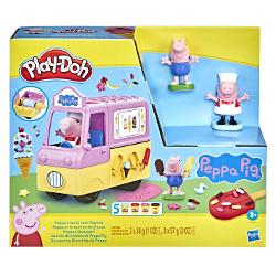 Peppa iubeste inghetata Vacanta de vara sigur va aduce distractie nemaipomenita alaturi de Peppa si Play-Doh Setul include forme pentru a modela acadele si cornete cu inghetata si 5 cutii cu pasta modelatoare Play-Doh Peppa poate chiar si sa conduca rulota Pasta modelatoare Play-Doh aduce acum la viata lumea Peppa Pig pentru si mai multa distractie creativa