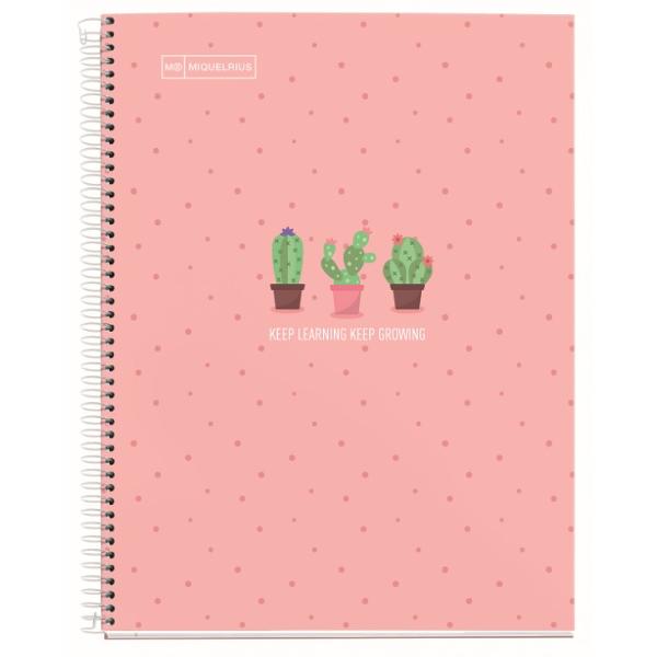Caiet A5 dictando 80 file hartie 90 g Miquelrius Cactus Pink MR46793