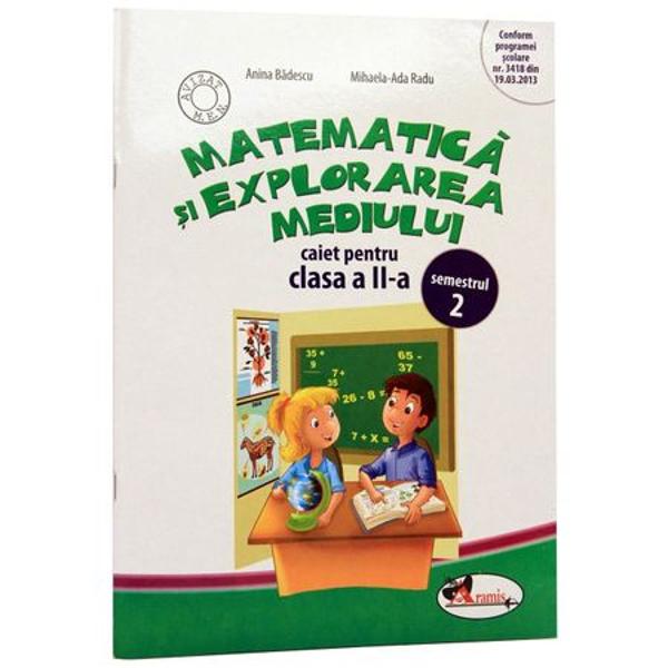 Disciplina Matematica si explorarea mediului are un caracter de noutate in raport cu disciplinele studiate pana in prezent in clasele I si a ll-ain noua viziune aceasta disciplina realizeaza o abordare integrata a conceptelor specifice ariei curriculare Matematica si Stiinte ale naturiiPrezentul material auxiliar este elaborat potrivit unui nou model de proiectare curriculara centrat pe competente si axat pe abordarea integrataIn acest caiet de lucru demersul 