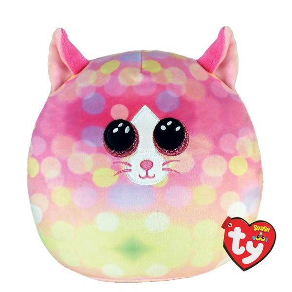 Jucarie de plus TY Squish a Boos - Sonny pisica multicolora 22 cm TY 39239