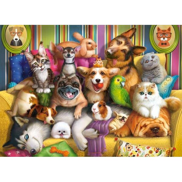 Puzzle de 70 de piese cu Playful Pets Dimensiuni puzzle 49×29 cm Recomandat pentru persoanele cu varste peste 5 ani