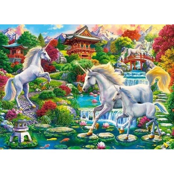 Puzzle de 260 piese cu Unicorn Garden Dimensiunea cutiei 245×175×37 cm Dimensiunea puzzle-ului 32×23 cm Recomadat pentru varste de la 8 ani