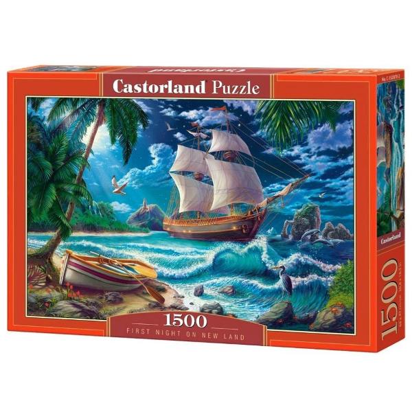 Puzzle de 1500 de piese cu First night on new land Puzzle-ul are dimensiunile 68×47 cm Dimensiunea cutiei 35×25×5 cm Pentru cei cu varste peste 9 ani