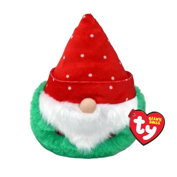 Jucarie de plus TY Beanie Balls - TOPSY spiridus cu palarie rosie TY42547