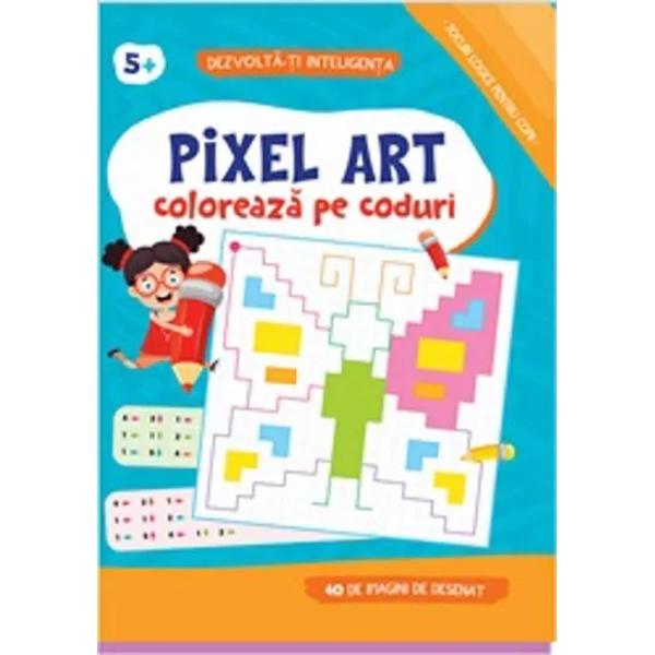 PIXEL ART - COLOREAZA PE CODURI - sunt jocuri logice in care codurile din fiecare ilustratie ii arata copilului ce culoare sa foloseasca si unde anume