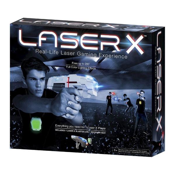 Laser X reprezinta o experienta cu totul noua si interesanta in materie de jocuri E ca si cand ai avea propria arena la tine acasa Laser X imbina tehnologia cu cele mai noi lucruri in materie de soft astfel ca jucatorii pot sa tinteasca usorVesta are un receiver special care tine scorul Dupa ce ai fost lovit de 10 ori ai fost eliminatLaser X poate fi jucat fie pe echipe fie poate fi setat pe modul rogue unde fiecare jucator e pe cont propriu Partea interesanta a 