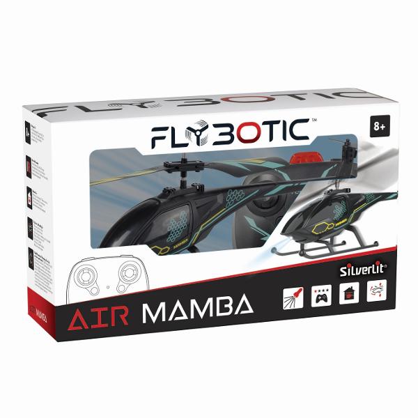 Elicopter Air Mamba cu 2 canale cu control complet si usor pentru noii piloti Cu tehnologia de care dispune poate urca incet si constant in sus Manevrabilitate excelenta stanga-dreapta control cu inflarosu si lumini LED Traieste experientaFunctioneaza cu baterii elicopter - LiPo  inclusa telecomanda 3xAAA nu sunt incluse functioneaza la o distanta de max 25m Producator Silverlit