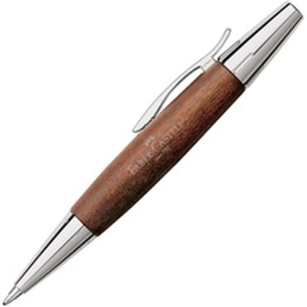 Pix metalic Faber Castell E-motion Pearwood o forma confortabila si o estetica sofisticata Materialele din care este realizat acest pix sunt atent selectionate pentru a crea obiecte simple si frumoase Pixul are corpul confectionat din lemn de par de culoare maro deschis Ambele capete ale pixului sunt realizate din metal cromat lucios Pixul este prevazut cu un clip deosebit de rezistent si functioneaza prin intermediul unui mecanism ce se actioneaza prin rasucire Pixul contine o 