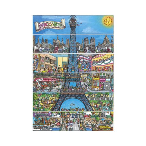 Puzzle Turnul Eiffel 500 piese - DINO TOYS Nu aveti nevoie de tone de otel pentru a construi un Turn Eiffel acasa Tot ce ai nevoie sunt cele 500 de piese ale acestui puzzle Caracteristici- Reconstituiti puzzle-ul din cele 500 de piese si obtineti o imagine a Turnului Eiffel impartit in cinci parti desenate fiecare dintre ele referindu-se la un aspect diferit al vietii din Paris- Piesele 