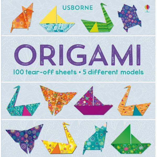 A tear-off pad of beautiful patterned and coloured paper plus instructions for making 5 different origami models Includes 100 sheets of patterned paper plus simple step-by-step instructions for making five different designs – a swan butterfly sailing boat fox and frog A lovely gift - no need for extra materials as all the paper to make 100 origami creations is included in the book