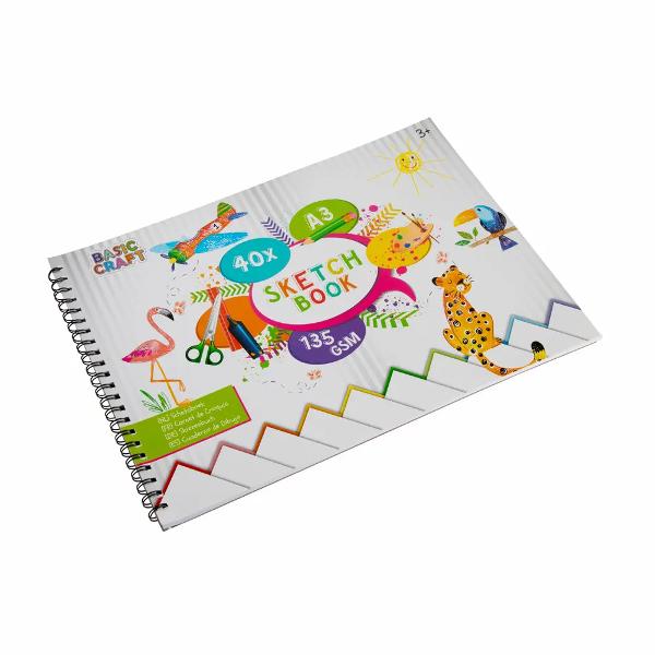 Acest caiet pentru desen schitecolorat este perfect pentru copiii si adultii carora le place sa desenezeContine 40 de coli A3 adunate prin spira metalicaDimensiuni A3Greutate 135 gm²