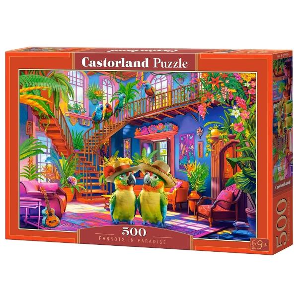 Puzzle cu 500 de piese Castorland - Parrots in paradise 53995