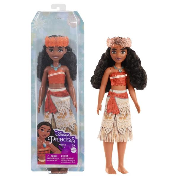 Inspirata de personajul animat din popularul film Disney aceasta papusa Moana este gata sa se imbarce intr-o aventura captivanta peste ocean Aceasta papusa de moda articulata poarta tinuta emblematica din film inclusiv un colier si o bentita interschimbabile tinuta ei include un top stralucitor si o fusta moale interschimbabila cu imprimeu exclusiv Moana Aceasta papusa printesa Disney are parul lung si ondulat astfel incat baietii si fetele sa se distreze coafandu-l Este un cadou 