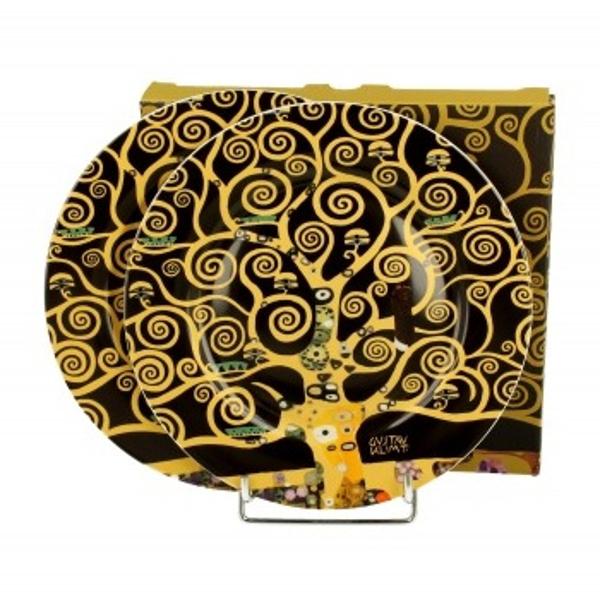Un set de dou&259; farfurii TREE OF LIFE inspirate de  Gustav Klimt   parte din seria Art Gallery  realizate din por&539;elan New Bone China care se caracterizeaz&259; printr-o culoare natural&259; alb-crem cu o str&259;lucire delicat&259; &537;i o rezisten&539;&259; &537;i durabilitate excep&539;ionale p&259;strând în acela&537;i timp lejeritate si 