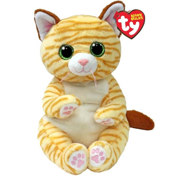 Jucarie de plus TY Beanie Bellies - Mango pisica tigrata 24 cm TY43208