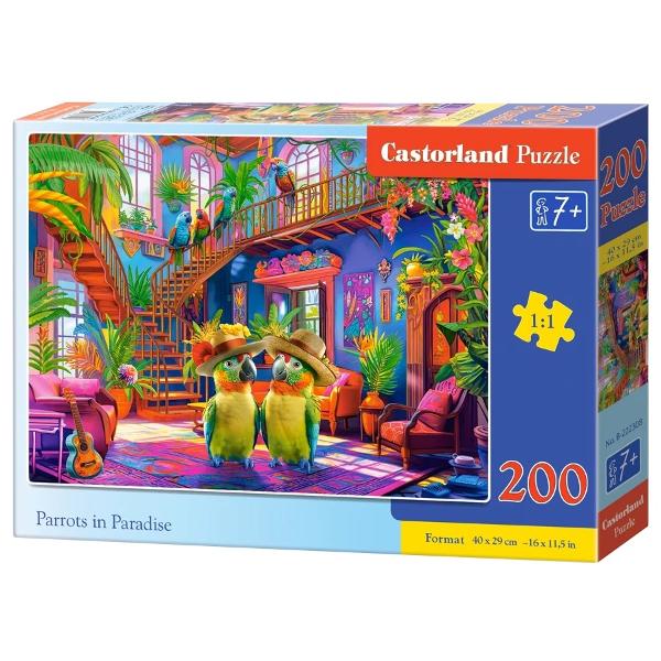 Puzzle cu 200 de piese Castorland - Parrots in Paradise