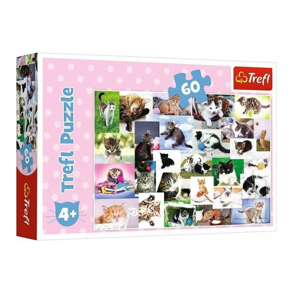 Puzzle cu 60 de piese Trefl - O lume a pisicilor 17332