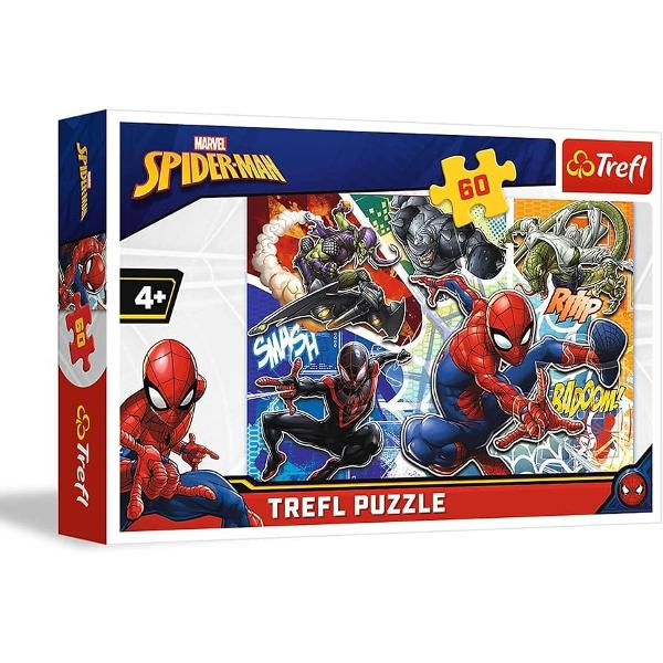 Puzzle Trefl cu 60 de piese Curajosul Spiderman 17311