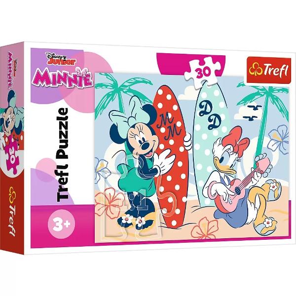 Puzzle Trefl cu 30 de piese Minnie Minnie La Plaja 18302