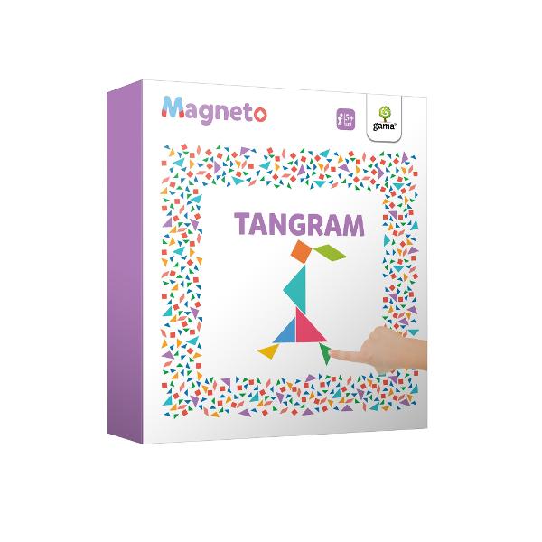 Considerat „primul test de inteligen&539;&259; din istorie” tangramul este un vechi puzzle chinezesc cu 7 piese Puse împreun&259; acestea alc&259;tuiesc un p&259;trat dar &537;i  mii de alte forme Magneto • Tangram con&539;ine piese magnetice &537;i propune rezolvarea mai multor probleme Modelele propuse au grade de dificultate diferite Rezolvarea puzzle-urilor magnetice contribuie la exersarea gândirii 