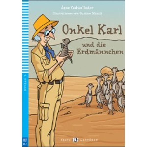 Sechs Erdmännchen-Babysmöchten nach Hause zurück indie Wüste Onkel Karl und dieKinder helfen ihnen Mit Spielen und Sprachübungen  Audioaufnahmeder Geschichte und des Lieds  BildwörterbuchThèmes Tiere  Abenteuer Die Erdmännchen im Garten 