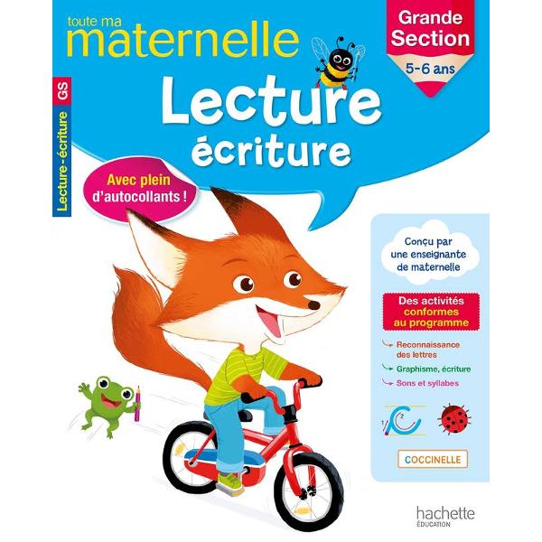 Des exercices progressifs en conformité avec les programmes officiels pour consolider les premiers apprentissages Des activités simples et ludiques pour permettre à votre enfant d’apprendre tout en s’amusantUn cahier pour bien démarrer la lecture et l’écritureCe cahier permet de développer des compétences fondamentales • sens de l’observation ;• reconnaissance de lettres et de 