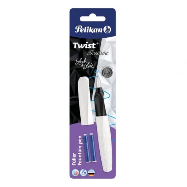 tiloul Twist de la Pelikan este un instrument de scris foarte la moda si apreciat de tineriNoul Twist Structure este un stilou elegant si confortabil conceput special pentru a transforma scrisul intr-o placere Designul inovator cu forma rasucita finisajul special cu forme in relief gripul ergonomic si culoarea deosebita il fac sa se potriveasca perfect personalitatii celui care il foloseste Cu penita sa din otel inoxidabil de tip M cu varf din iridiu acest 