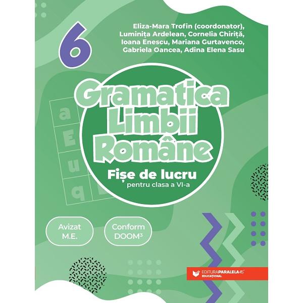 Gramatic&259; Fi&537;e de lucru pentru clasa a VI-a este un auxiliar didactic realizat în conformitate cu programa &537;colar&259; în vigoare cu noua gramatic&259; &537;i cu DOOM3 Cartea cuprinde exerci&539;ii diverse care acoper&259; toate con&539;inuturile de la sec&539;iunea elemente de construc&539;ie a comunic&259;rii din programa de gimnaziu f&259;când leg&259;tura dintre gramatic&259; &537;i celelalte compartimente ale limbii Astfel conceptele 