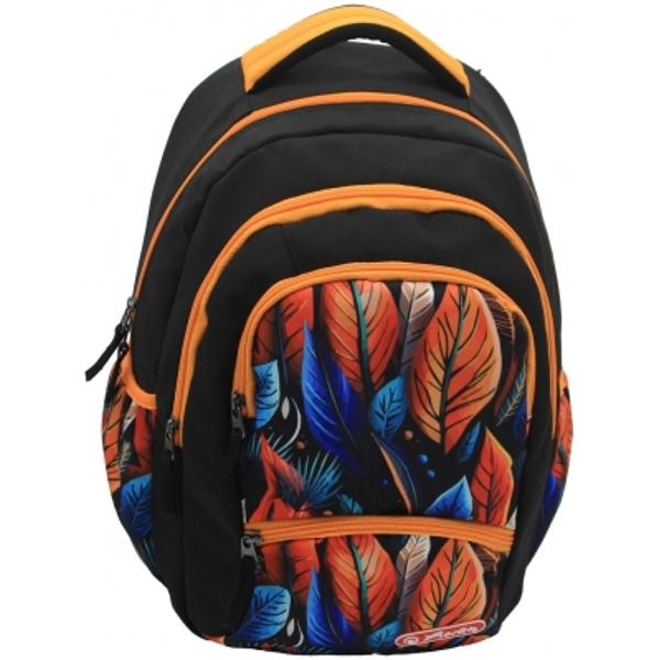 Rucsac Zipper Pro motiv LeavesIdeal pentru copii 11 – 16 aniGhiozdanele si rucsacurile Herlitz sunt singurele din Romania acreditate si recomandate de Societatea Romana de Pediatrie Au structura rezistenta atent captusita astfel incat sa asigure ergonomia distributia presiunii si greutatii in mod egal pe coloana precum si aerisirea spatelui si a umerilor Pozitia rucsacului este reglabila in functie de conformatia copilului – lucru extrem de important 