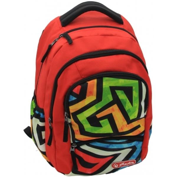 Rucsac Zipper Pro motiv GraffittiIdeal pentru copii 11 – 16 aniGhiozdanele si rucsacurile Herlitz sunt singurele din Romania acreditate si recomandate de Societatea Romana de Pediatrie Au structura rezistenta atent captusita astfel incat sa asigure ergonomia distributia presiunii si greutatii in mod egal pe coloana precum si aerisirea spatelui si a umerilor Pozitia rucsacului este reglabila in functie de conformatia copilului – lucru extrem de important 