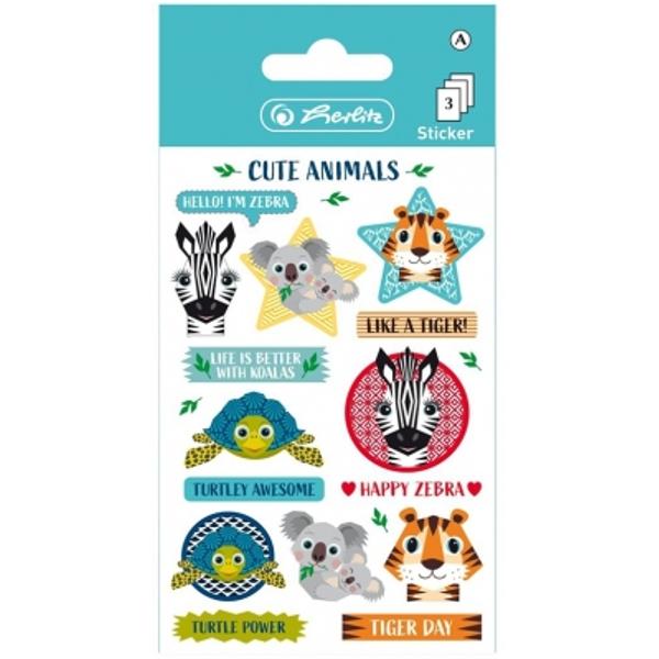 Set autocolante 3 coli dimensiune coal&259; 8 x 125 cm dimensiune total&259; 8 x 16 cm motiv Cute Animals 