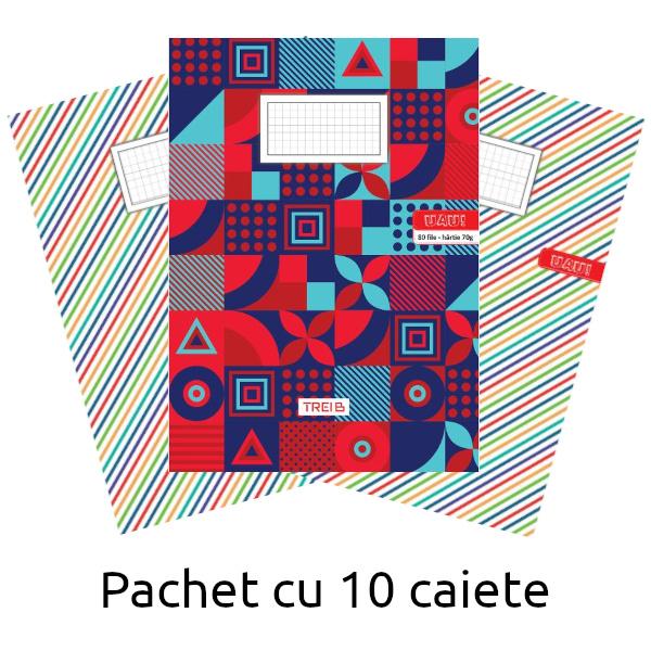 Pachet cu 10 caiete A4 matematica 80 file hartie 70 g Tipografia 3B Aceste caiete de cea mai bun&259; calitate produse cu drag în România de c&259;tre Tipografia 3B sunt alegerea perfect&259; atât pentru &537;coal&259; cât &537;i pentru activit&259;&539;i extra&537;colareCu un num&259;r generos de file vei avea la dispozi&539;ie suficiente pagini pentru noti&539;e &537;i 