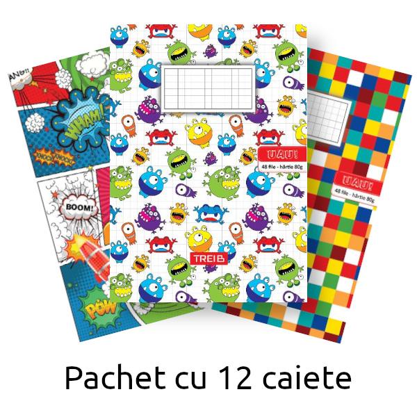 Pachet cu 12 caiete  A5 matematica 48 file hartie 80 g Tipografia 3B Aceste caiete de cea mai buna calitate fabricate cu mândrie în România de catre Tipografia 3B sunt alegerea perfect&259; pentru to&539;i cei care apreciaz&259; calitatea &537;i rafinamentul Cu o dimensiune convenabil&259; sunt u&537;or de transportat &537;i se potrivesc perfect în orice geant&259; sau rucsac Indiferent dac&259; esti la 