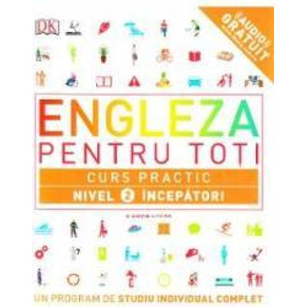 Engleza pentru toti este un curs gandit pentru cei care doresc sa invete singuri limba engleza Lucrarea acopera abilitati de baza gramatica vocabular pronuntie ascultare vorbire citire si scriere Abilitatile sunt predate si exersate cat mai vizual cu putinta cu imagini si grafice Caietul de exercitii contine exercitii gandite pentru a consolida lucrurile pe care le-ai invatat din cursul practic Parcurge unitatile in ordine folosind inregistrarile audio disponibile pe website si in 