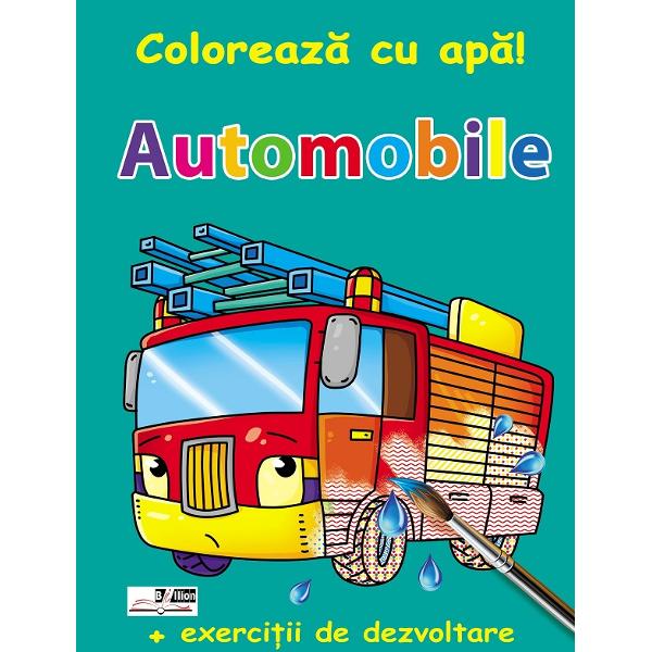 Uda pensula cu apa coloreaza paginile si descopera cum se combina culorileAutomobilele vor prinde viata iar parintii tai vor fi bucurosi sa te vada pictand fara sa patezi fata de masaMicii artisti isteti si talentati vor fi incantati sa se joace si sa descopere lucruri noi