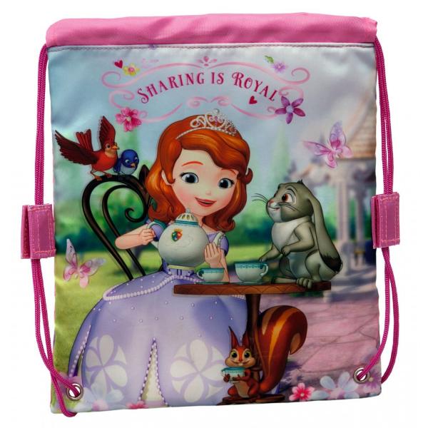 Sac Disney Printesa Sofia cu 1 compartiment imprimeu personaj Sofia confectionat din satin si PVC<br><p>Sac cu licenta Disney Printesa Sofia este recomandat pentru copiiCaracteristiciTipSacColectietd 