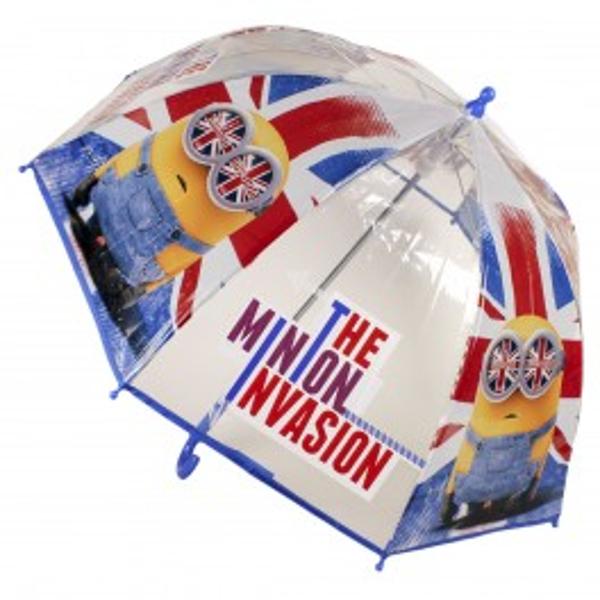 Umbrela pentru copii este transparenta decorata cu tematica Minion InvasionDimensiuni45 cmVarsta3