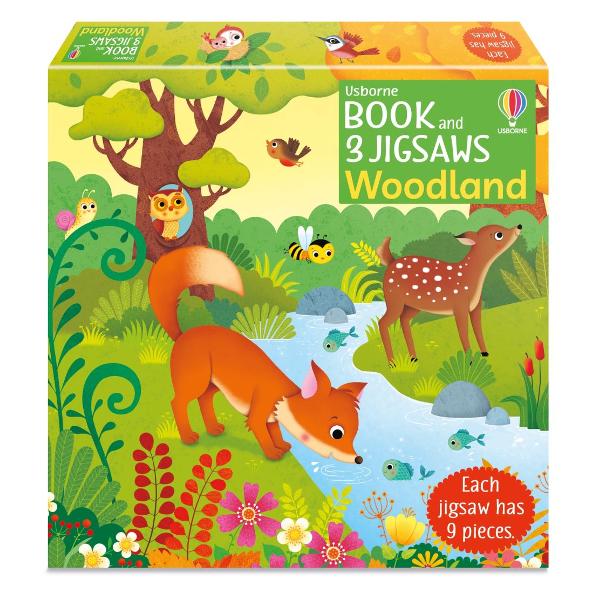 Spot all kinds of woodland animals in this enchanting book and jigsaw set The box contains three simple 9-piece jigsaws and a beautifully illustrated book Little children can recreate three of the colourful illustrations by completing the jigsaws and have fun spotting details from the forest scenes in the book 