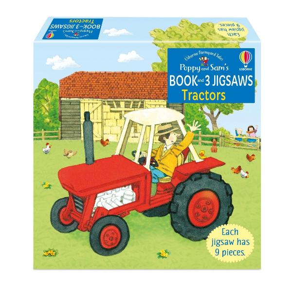 Join Poppy Sam Ted and his tractor for lots of fun on Apple Tree Farm with this wonderful book and jigsaw collection Little children will love looking through the story book and completing the simple 9-piece jigsaws - each measuring 17 x 17cm when complete - to recreate Stephen Cartwrights endearing illustrations with the famous little yellow duck to spot in each one 