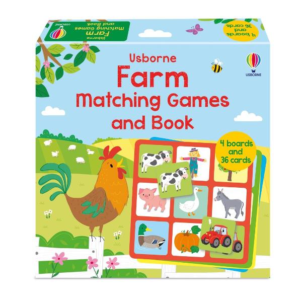 Young children can have lots of fun on the farm as well as developing key speaking and listening memory and matching skills with these vibrantly illustrated games for 2-5 players The box contains 4 bingo boards 36 picture cards and a book which has instructions for two different memory games as well as a fascinating fact about each of the farm animals and vehicles that appear on the cards 