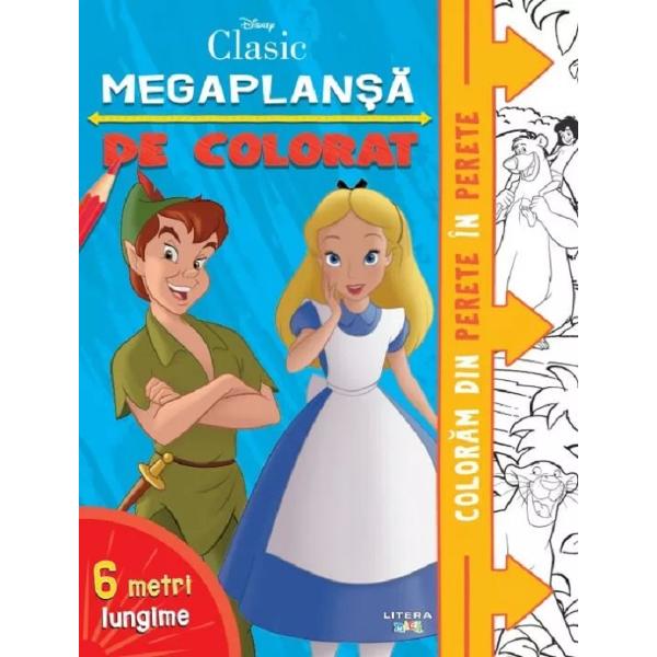 Esti gata de o superprovocare Ai de colorat 6 metri de scene minunate daca te tin creioanele Coloreaza si retraieste alaturi de prietenii tai Disney scene superbe din filmele tale preferate